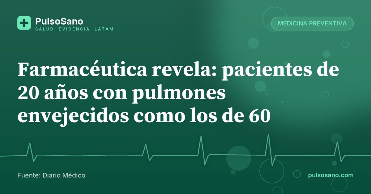 Farmacéutica revela: pacientes de 20 años con pulmones envejecidos como los de 60