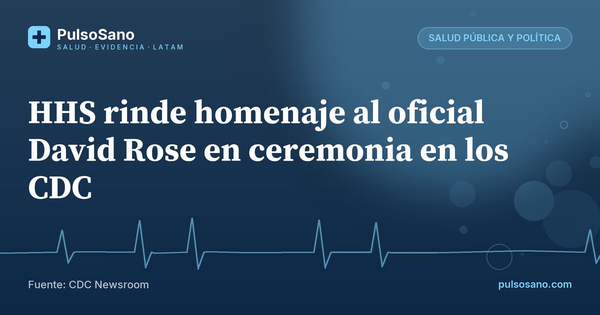 HHS rinde homenaje al oficial David Rose en ceremonia en los CDC